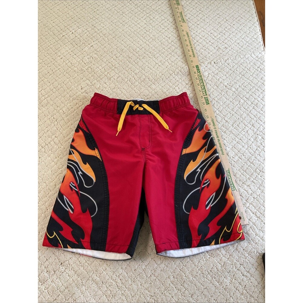 Cherokee Boy’s Swim Trunks Shorts Size Medium RED  MESH LINING DRAWSTRING